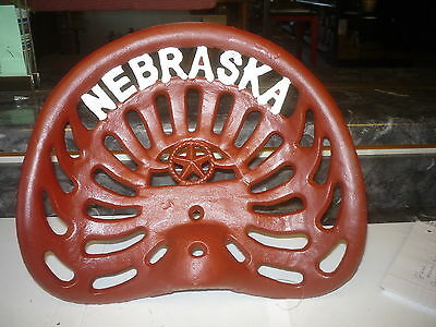 Farm Bar Stool Tractor Seat   Nebraska   Cornhusker  Red
