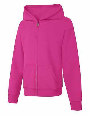 Hanes Girls' Full-zip Hoodie Sweatshirt Comfortsoft Ecosmart Front Pockets Plain